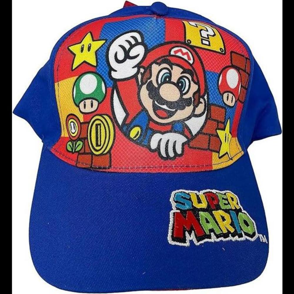 Super Mario Cap Youth Size Blue Hat